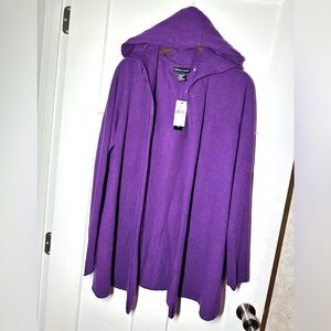 Women’s size XL purple cardigan brand new with tags 100% cashmere